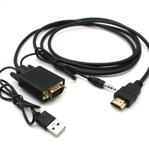Cable adaptador HDMI macho a VGA de 1,8 M, Adaptador convertidor HDMI a VGA de cobre para salida de Audio VGA a pantallas y proyector - Product Image 6