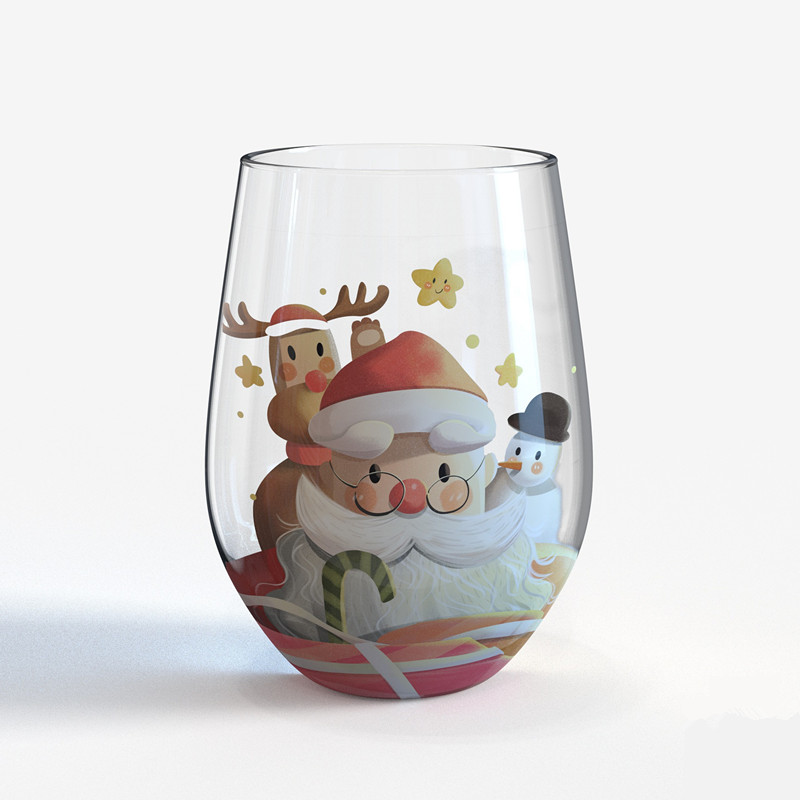 Père Noël avec cerf et bonhomme de neige