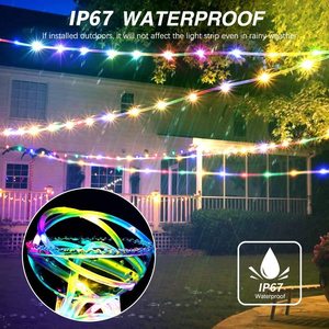 Las luces LED de cuerda al aire libre cadena luces con pilas con Control remoto 8 modos de cambio de Color LED impermeable LED luces de tira