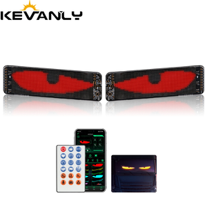 96*20 64*20 araba Led matris piksel paneli Diy RGB App + uzaktan kumanda programlanabilir şeytan göz gösterge ışığı animasyonlu gözler için kamyon - Product Image 1