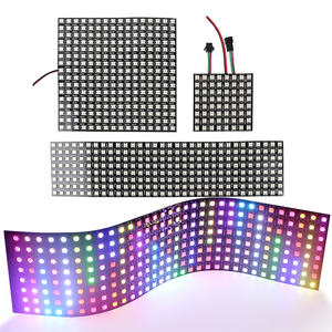 Panel de píxeles LED Flexible, banda de 8x8, 16x16, 8x32, WS2812 direccionable individualmente, módulo de matriz, DC5V, WS2812B