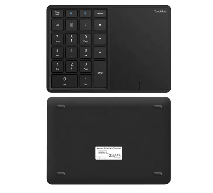 Mini teclado numérico portátil sem fio, teclado numérico, 2.4g sem fio com grande toque, teclado circular externo para contabilidade financeira