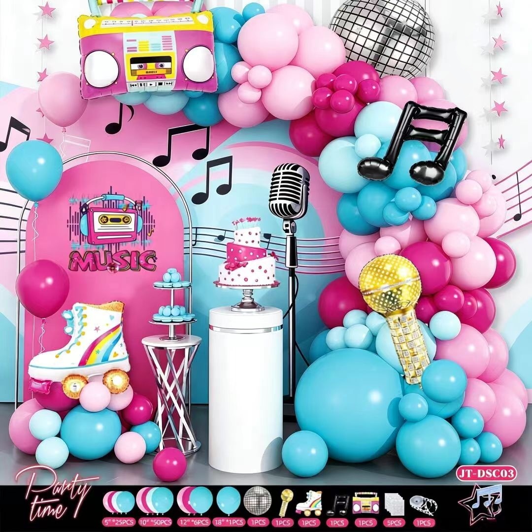 JT-DSC03 Music Set-Papercard Package-Glue Dot-Balloon Chain