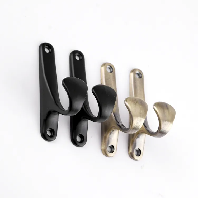 High quality Wall-mounted Wall Shelf Coat Cloth Hanger Hooks Rack With Metal Curtain Hooks For Living Room