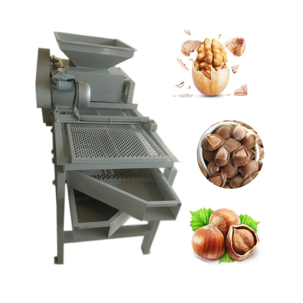 low price peach kernel cracking machine/ almond nuts cracker/ palm kernel shelling machine