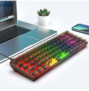 2025 nuevo teclado mecánico transparente para juegos con retroiluminación LED RGB USB de 68 teclas teclado de ordenador para jugadores - Product Image 1