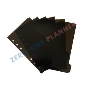 Customized A5 A6 A7 PP Black Divider with Plain Tab Custom 6 Ring Plastic Planner Index Pages with 6 Sheet - Product Image 2