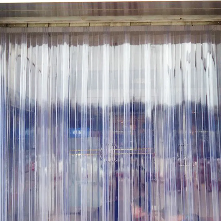 Rouleau de rideau en plastique de qualité DOTP, Kit de rideaux de porte en bande de vinyle PVC avec matériel de montage
