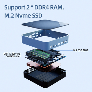Mini PC Serie 2,5 CPU Atom C3558 C3758R C3808, 10G SFP +/G LAN/Consola/VGA, Qotom Mini Server/ Router Firewall - Product Image 3