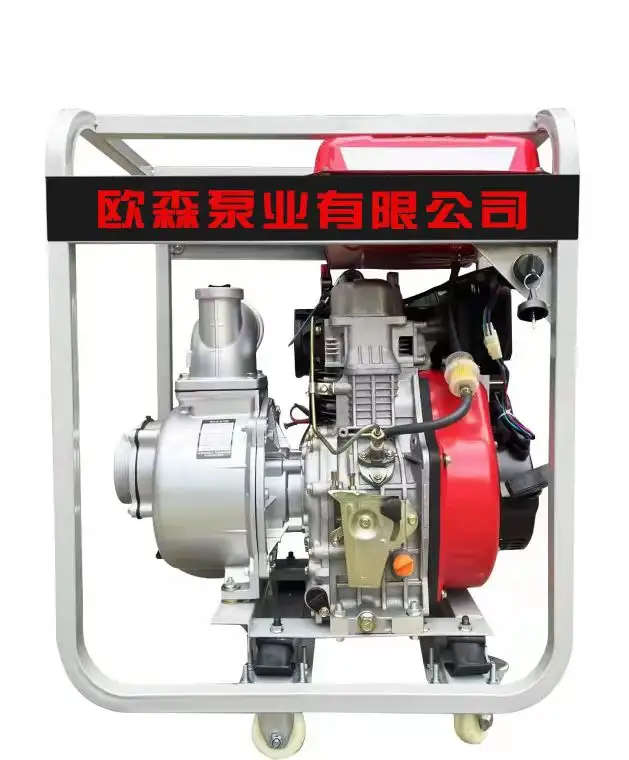 Pompe à eau portable et mobile Pompe diesel auto-amorçante à cylindre unique à quatre temps de 6 pouces