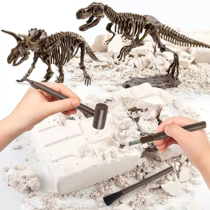 Kit de escavação dinossauro 3D kit escavação dinossauro fóssil Dig For Bones Dig kit Brinquedos Dinossauro Educativo DIY Toy para crianças