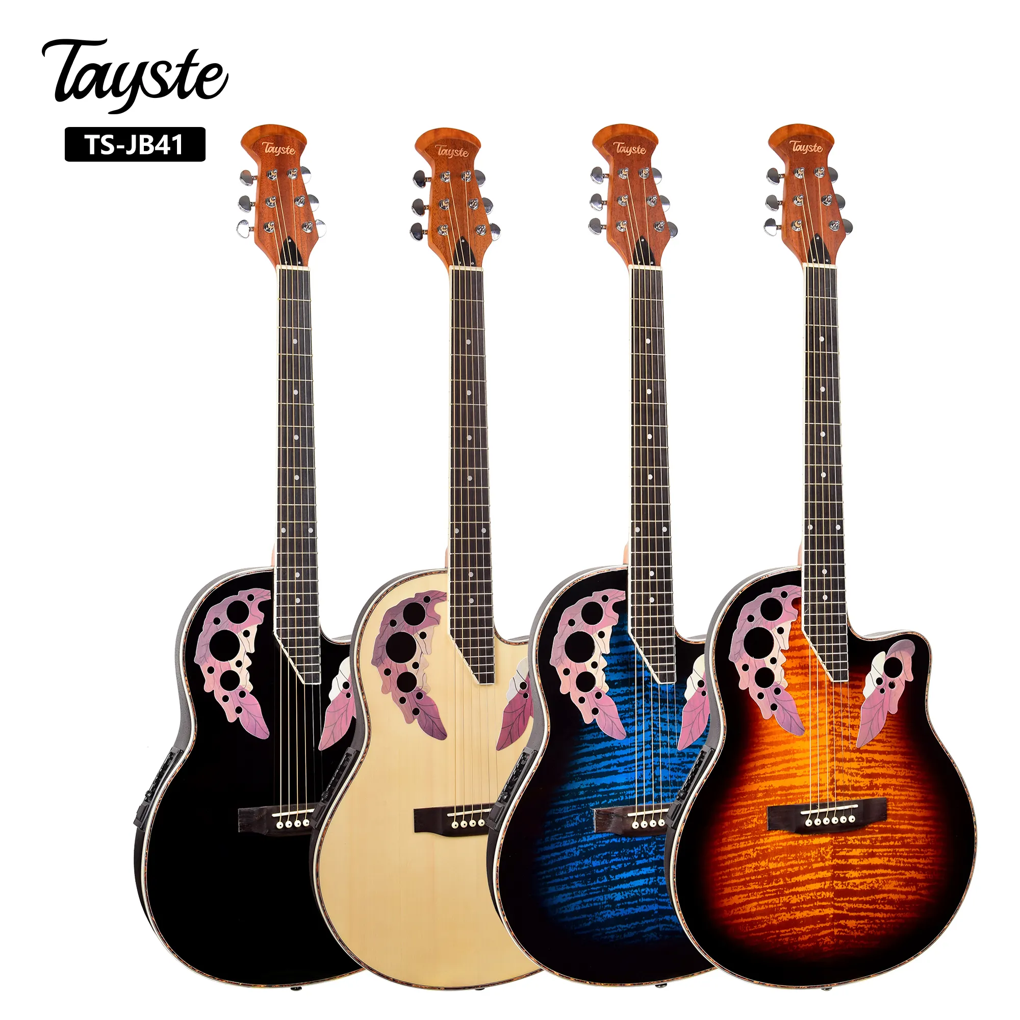 Tayste 41" ovation musical instruments electric acoustic guitars built in pickup EQ-7545R made in China