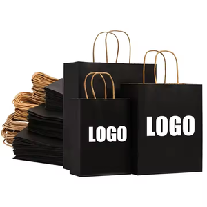 Printing Plain Brown Kraft Paper Bag With Twisted <strong>String</strong> <strong>Handle</strong> Custom Paper Shop Bags With Your Own Logo - Product Image 1