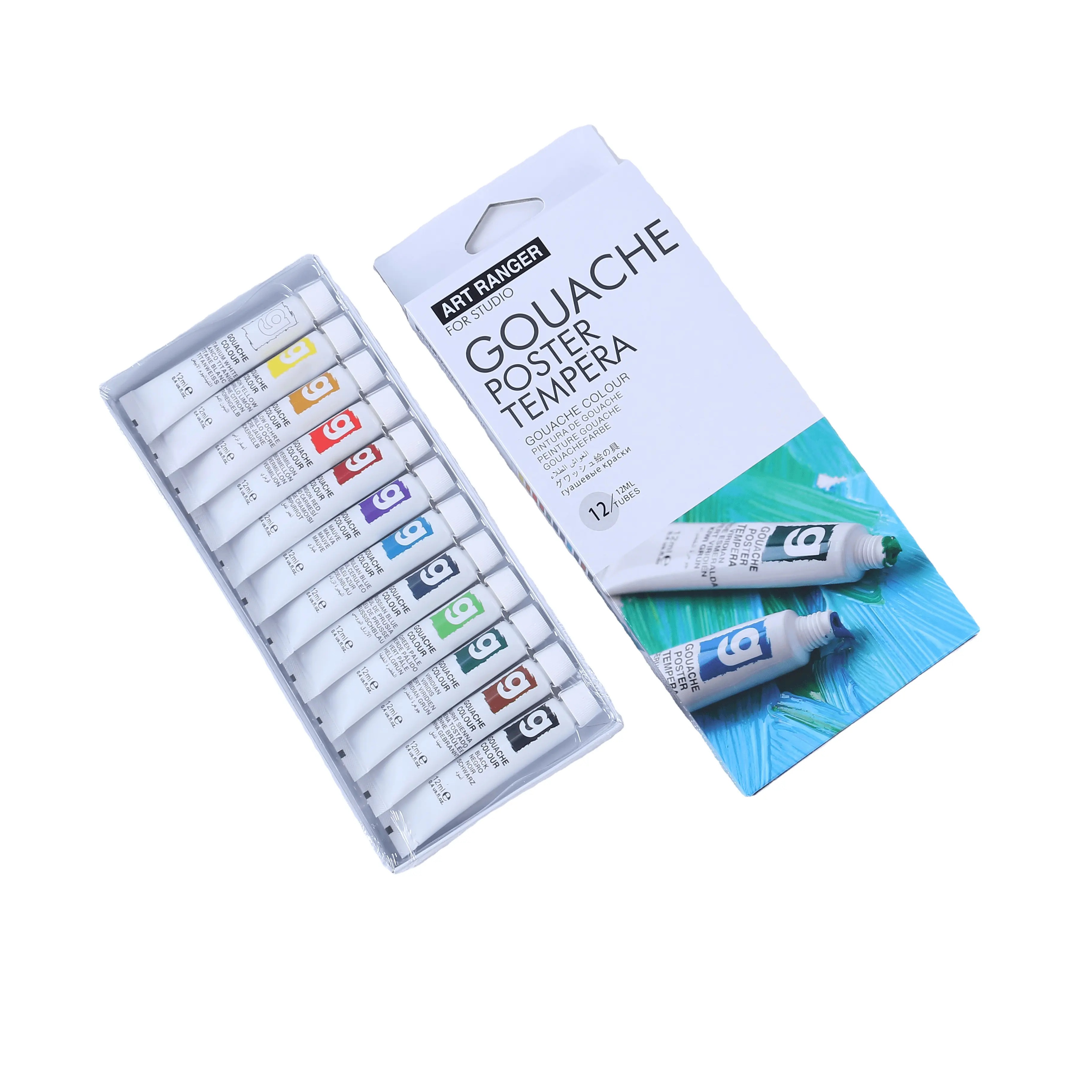 Art Rangers Gouache paint set 12ml*12 colors hot sale Art Rangers gouache paintings kit for art drawing