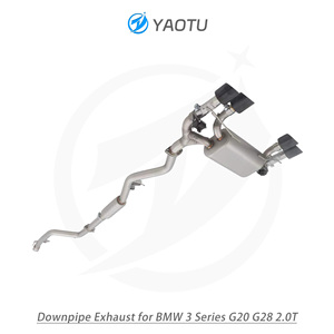 YT Edelstahl Mid-Rear Schall dämpfer (Dual Quad-Exit) für den neuen BMW 3er <span class=keywords><strong>G20</strong></span> G28 2.0T (China VI B) - Product Image 6