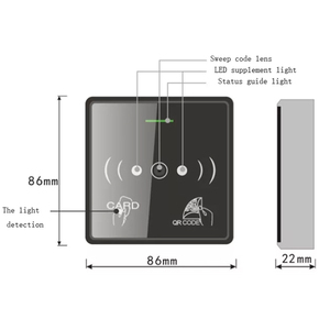Lector de código QR Control de puerta Tarjeta NFC Interfaz de comunicación Estándar TTL, RS485, Wiegand 26/34 Opcional - Product Image 2