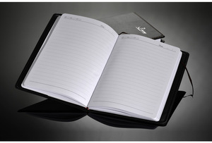 Özelleştirilebilir A5 boyutu PU deri bağlı konferans kitabı yüksek kalite 100-sayfa ciltli defter dikiş özel Logo gösteriliyor - Product Image 6