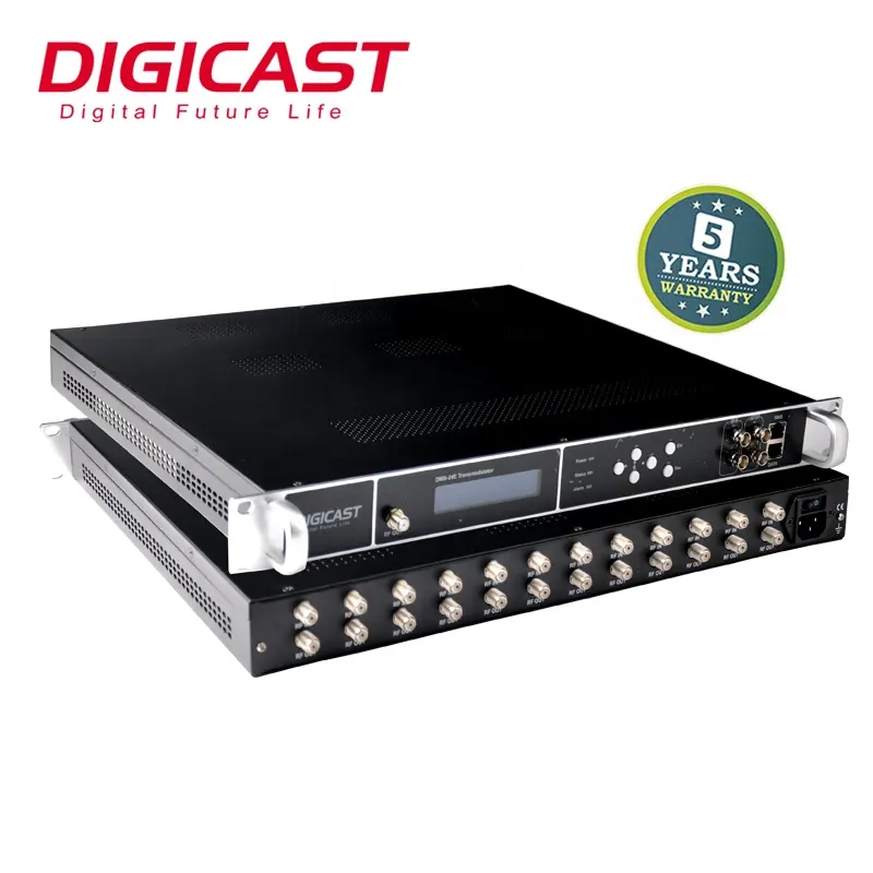 (DMB-24E) di Trasmissione TV Digitale sistema di RF UHF VHF Modulatore 24 Sintonizzatori DVB-S per DVB-T Modulatore