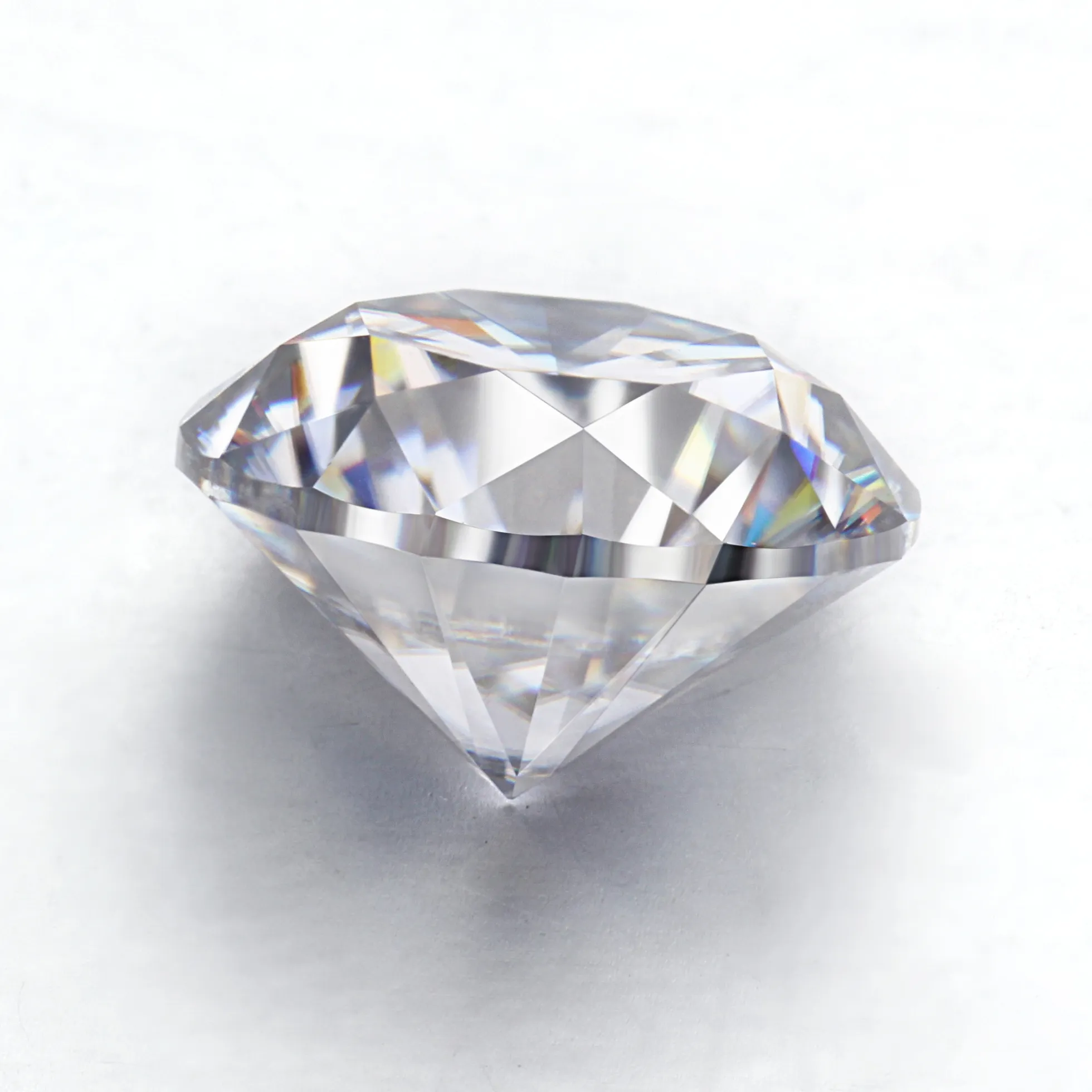 Starsgem D color round brilliant cut white lab created moissanite stone diamond 6.5mm 1 carat