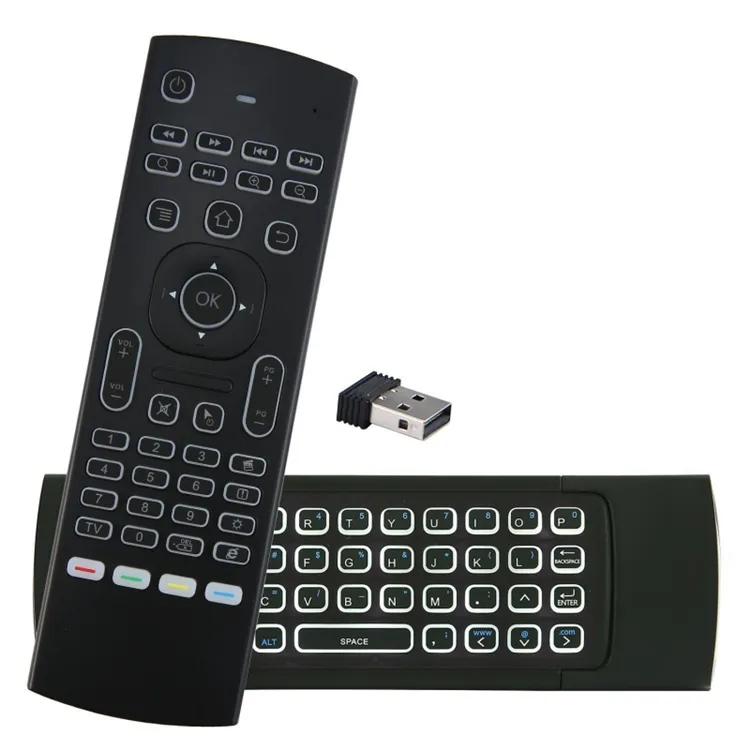 MX3 Retroilluminato Air Mouse T3 Intelligenti di Controllo Remoto 2.4G RF Tastiera Senza Fili con la Voce Microfono per X96 tx3 H96 pro Android TV Box