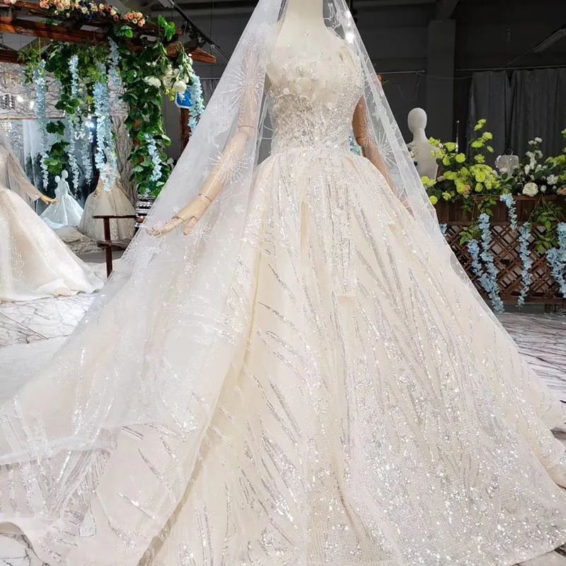 Vestido de novia HTL388 mikado, vestidos de novia ostentosos con imagen real, vestidos de boda para mujer ancha