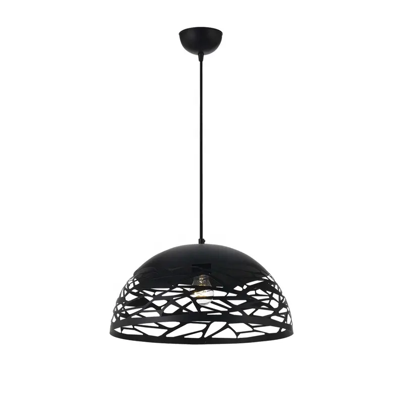 Atacado de fábrica preço barato moderno pendurar lâmpada de metal preto luzes para decoração da casa iluminação pendurada