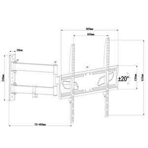מסנן טלוויזיה הר קיר עבור הוביל מסך שטוח lcd 37 "-70" Vesa 600x400 מ "מ תנועה מלאה מפרשת הזרוע עבור רוב 37"-70 "tvs