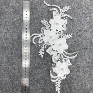 イブニングドレスの豪華な3Dラインストーンビーズレース縫製ボディスペア装飾アクセサリーアップリケ