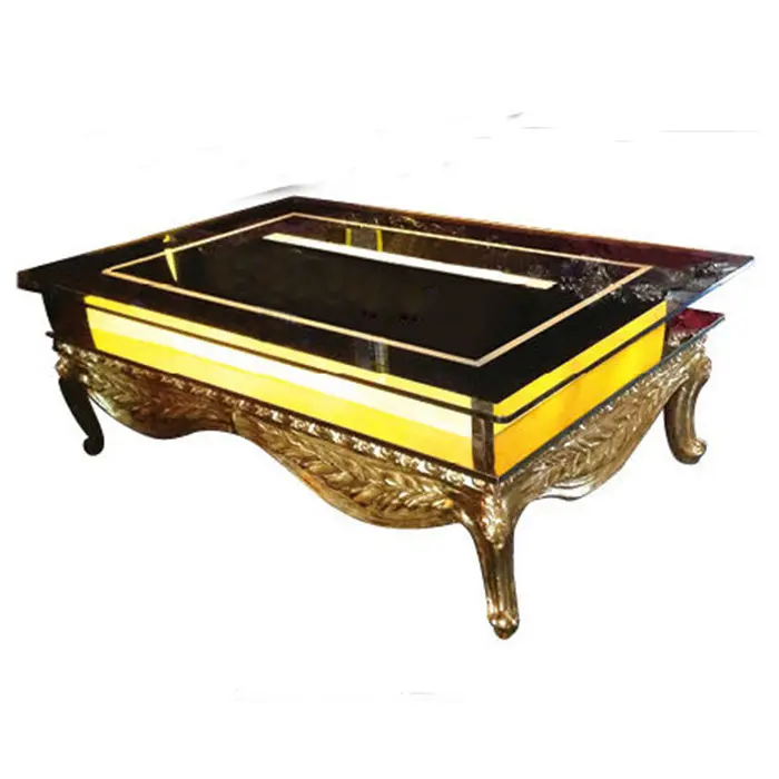 OE-FASHION custom luxury glass top bar table with led for night club furniture