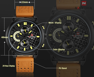 NAVIFORCE 9068 Factory Luxury Quartz Leather Men Watches in Wristwatch Montre Hommes Wrist Male <strong>Small</strong> Three Needle Male <strong>Time</strong> OEM