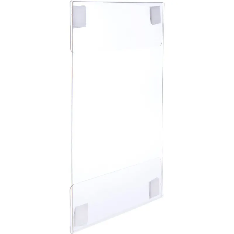 8.5 X11 5 x 7 4 x 6 inches clear acrylic wall mount document frame A4 A5 file sign holder with adhesive tape wall mount