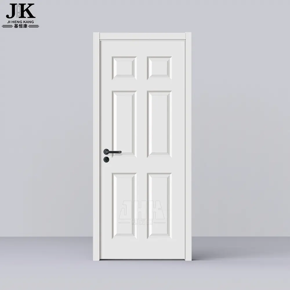 JHK-006 6 Panneau Intérieur Portes Blanc Préhung Entièrement Fini Portes Intérieures Blanches