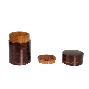 Klasik japon kaplı Sakura kabuğu el yapımı ahşap çay Caddy depolama mühürlü kavanoz - Product Image 3