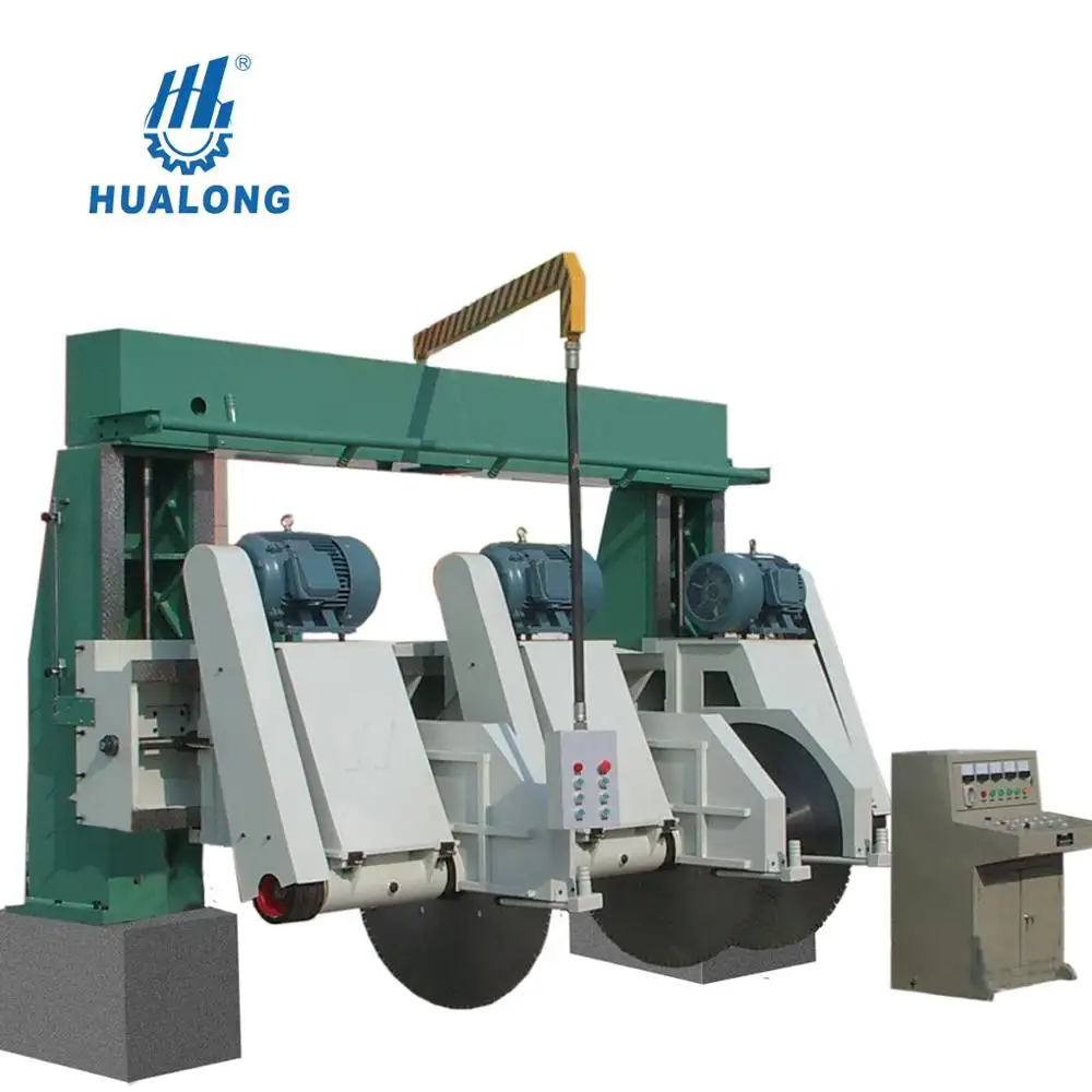 Stone máquinas Hualong HLSQ3-2600 3-disco Curb resguardo de pedra Máquina De Corte para ganite
