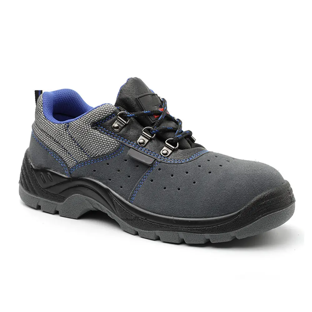 ANT5 Zapatos de Seguridad Unisex PARA EL Trabajo, Calzado de Cuero Transpirable de Corte Bajo con Punta de Acero para Antiperforación, Uso Antiimpacto, Plantilla de PU