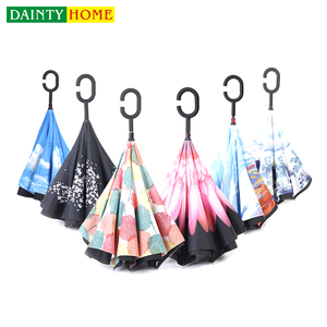 Atacado guarda-chuva invertido <span class=keywords><strong>double</strong></span> <span class=keywords><strong>layer</strong></span>, dobrável guarda-chuva à prova de vento personalizado invertido reverso