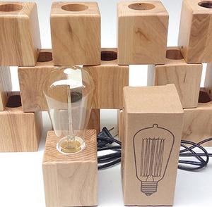 Retro Wooden Table <strong>Lamp</strong> Edison Light Vintage <strong>Wood</strong> <strong>Lamp</strong> for Home or Coffee Decor <strong>Lamp</strong> - Product Image 6