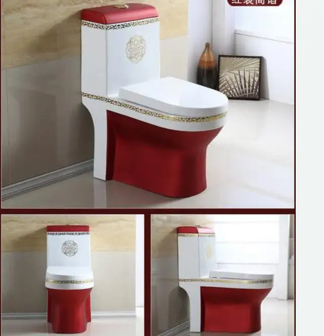 Bidet toilette décorative, 1 pièce, 4 pouces, trou de sortie, couleur rouge, toilette