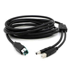 12v Powered Usb Male to Dc and Usb 2.0 B Male Y Splitter <strong>Cable</strong> POS System Machine Power <strong>Cable</strong> - Product Image 1