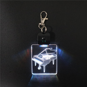Wonderful Piano <strong>Design</strong> Illusion 3d Effect <strong>Led</strong> Keychain Laser Engraved Acrylic Glass Lamp Black Base Press Switch Lamp - Product Image 4