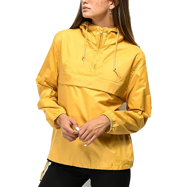 Anorak-Chaqueta de poliéster con capucha para mujer, ligera, resistente al viento, anorak