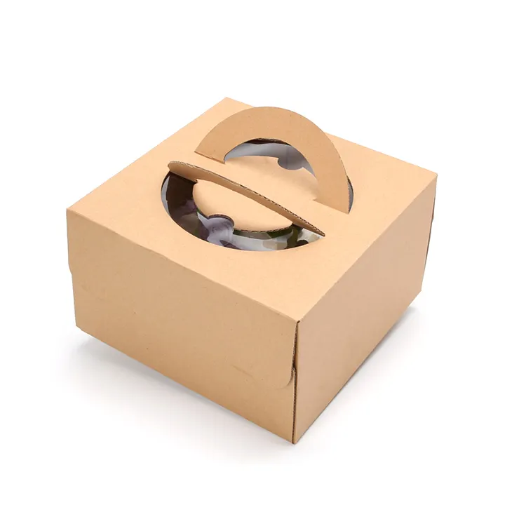 사용자 정의 도매 사각형 아트 종이 골 판지 케이크 상자 핸들 사탕 상자