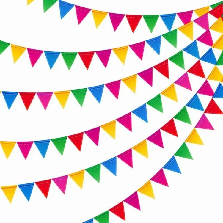 Pennshow multicolor triangolo forma string flag banner decorazioni appese pennant flag