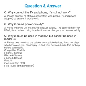 手机到HDMI电视电缆支持iOS和Android到1080P HDTV线，用于iOS和Android和类型C USB 3.1设备 - Product Image 6