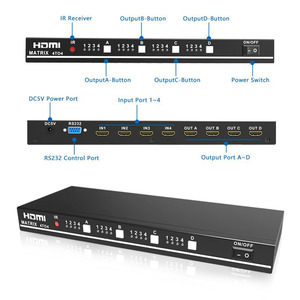 <span class=keywords><strong>HDMI</strong></span> матричный коммутатор 4X4 4 порта входа и 4 порта выходы 1080 P HDCP 3D глубокий цвет