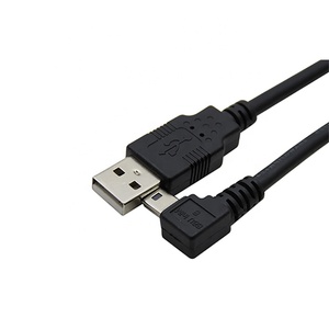 左角5针迷你USB2.0到USB 2.0个公90度MP3 MP4电缆 - Product Image 2