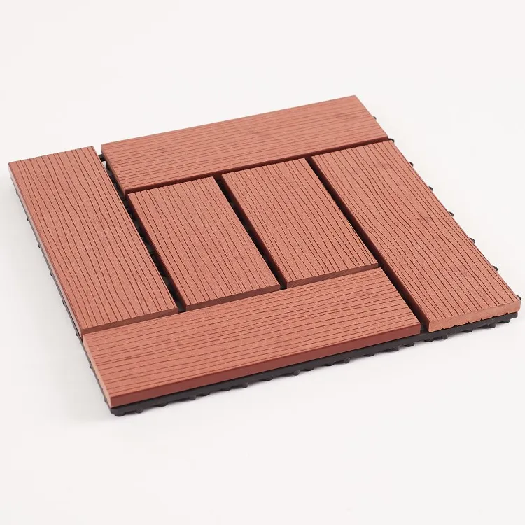 Eco-friendly Exterior Balcony Fireproof Wood Deck Flooring Plastic Composite WPC DIY Flooring Decking Tiles Floor Outdoor Design