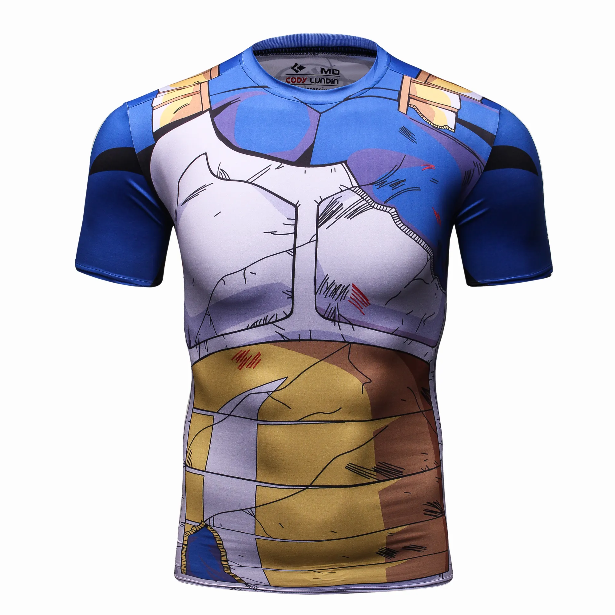 男性フィットネス服コンプレッションシャツトップス男性3Dプリント悟空スーパーサイヤ人動物Tシャツ