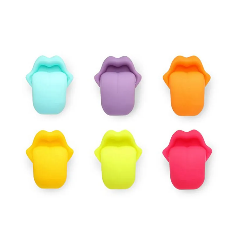 6pcs Of Set Silicone Party Dedicado Ventosa Etiqueta De Vidro De Vinho Copos De Vinho Recognizer Marker