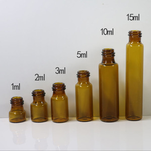 3 ml <strong>5</strong> ml 10 ml Rolling Glass <strong>Perfume</strong> Thin Amber Transparent Glass Empty Bottle with Ball